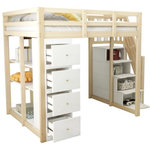 MERAX Lit mezzanine enfant. Coloris disponibles : Blanc, Marron