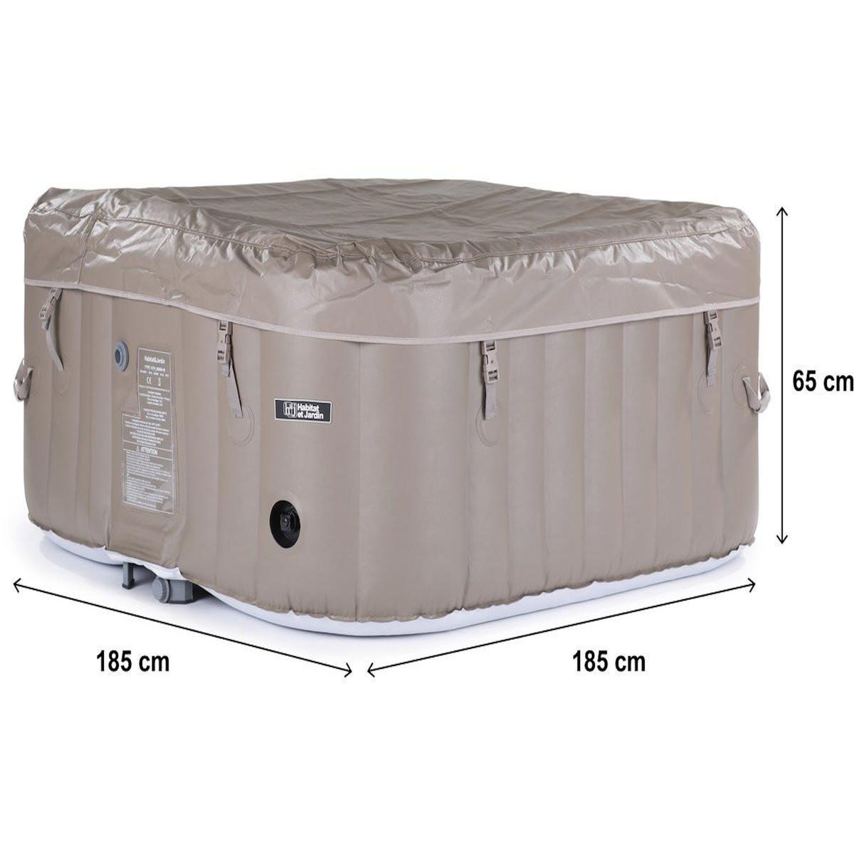 Habitat et Jardin SPA GONFLABLE MONAC EN PVC - 6 PLACES - TAUPE/CREME