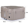 Voir la diapositive 4 : Habitat et Jardin SPA GONFLABLE MONAC EN PVC - 6 PLACES - TAUPE/CREME