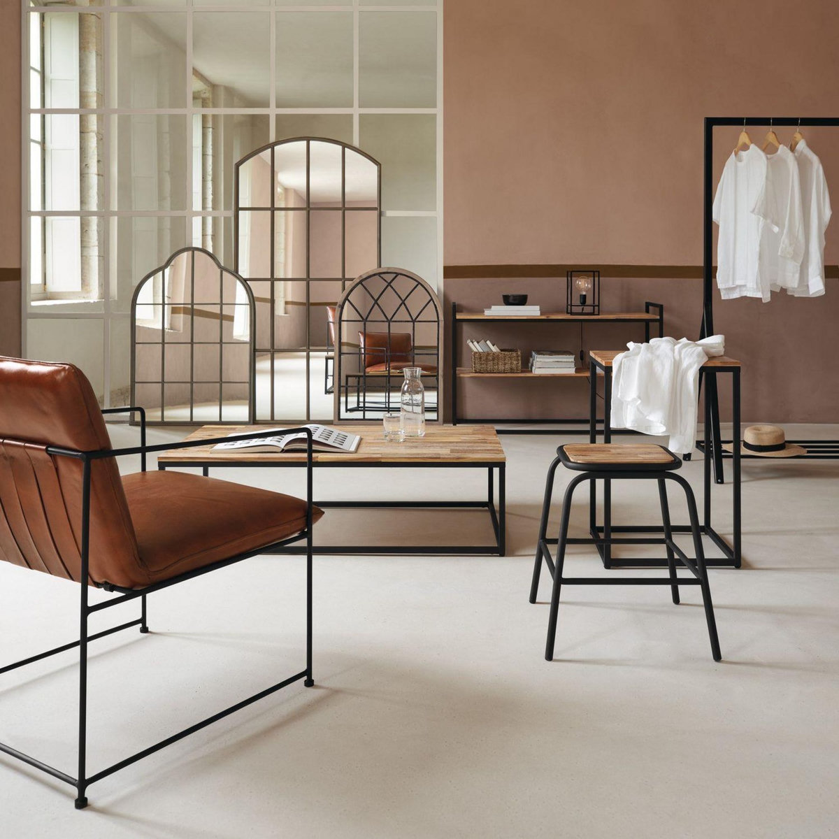 ATMOSPHERA Console Edena - 2 Plateaux - Bois d'Acacia