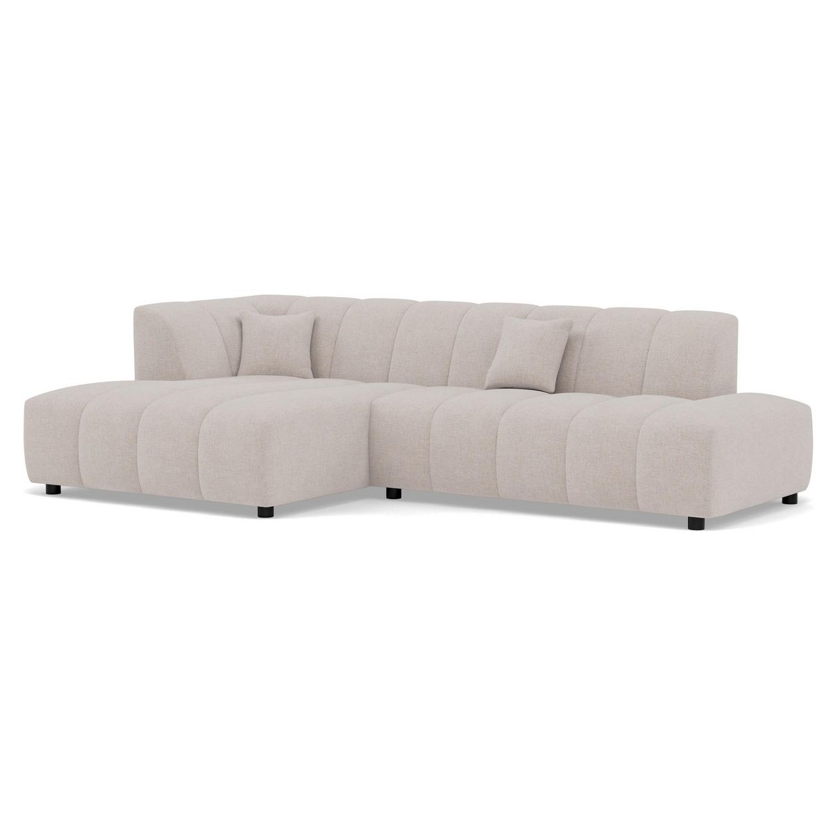 LISA DESIGN Curtis - canapé d'angle gauche 4 places en tissu texturé