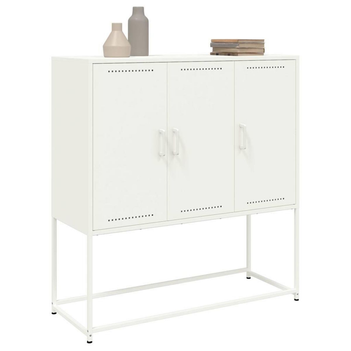 VIDAXL Buffet haut blanc 100,5x39x107 cm acier