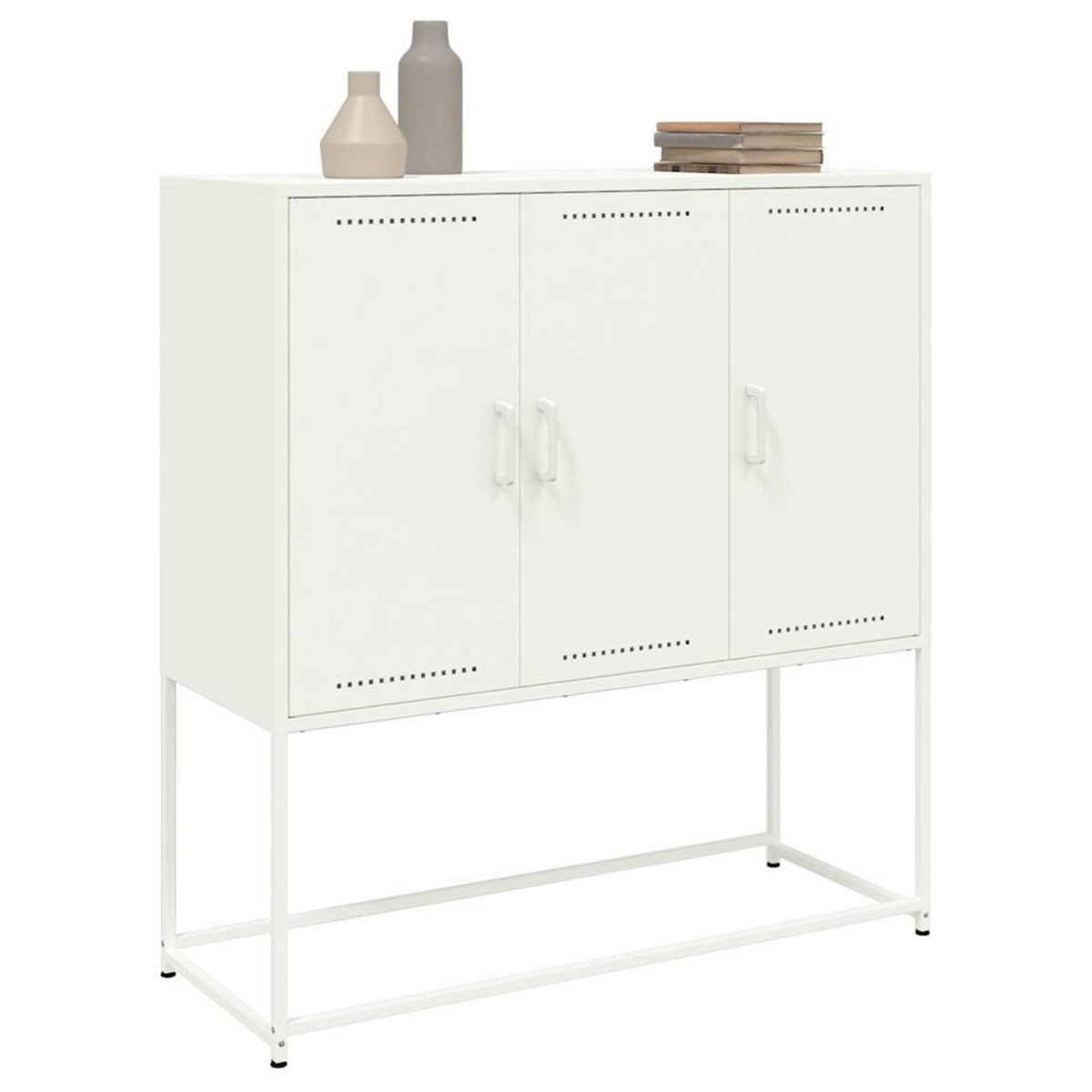 VIDAXL Buffet haut blanc 100,5x39x107 cm acier