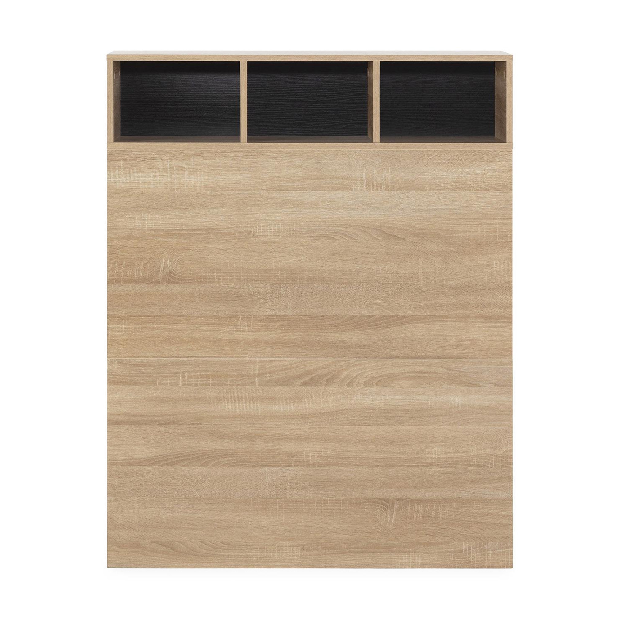 Voir la diapositive 4 : VS VENTA-STOCK Tête de lit Zeus 95 cm avec rangement chêne, 2 portes 9 trous