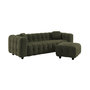 Voir la diapositive 2 : SWEEEK Pouf. module pour canapé. repose-pieds pour canapé 3 places en bouclette texturée kaki L 69 x P 59 x H 48cm - Leon