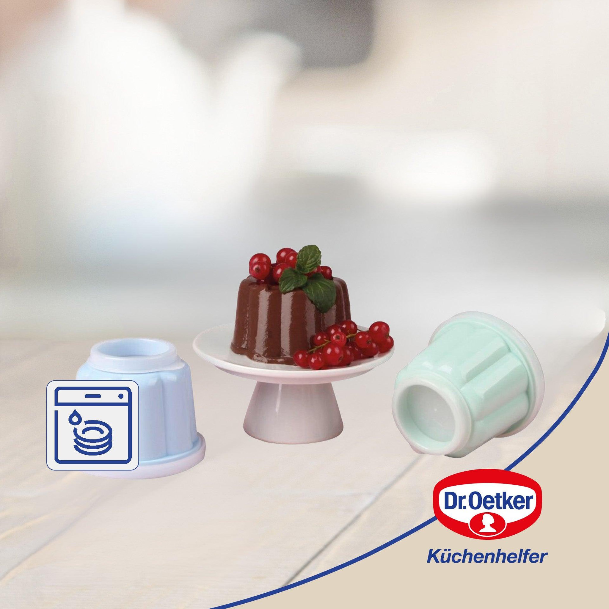 Voir la diapositive 2 : DR.OETKER Lot de 6 moules à flans avec couvercle 6,3 x 7,5 cm dr. Oetker rétro