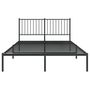 Voir la diapositive 5 : VIDAXL Cadre de lit metal sans matelas avec tete de lit noir 140x200cm