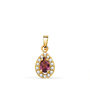 Voir la diapositive 1 : L'ATELIER D'AZUR Pendentif Or 18 Carats 750 Jaune Améthyste et Zirconiums - Motif Goutte - Chaine Offerte