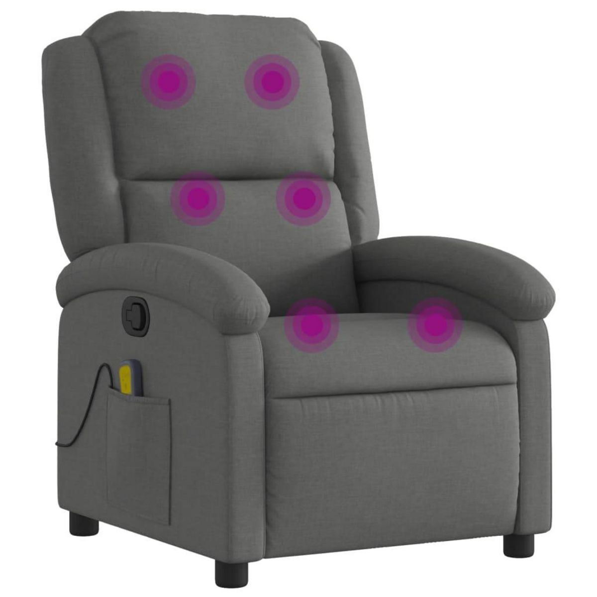 VIDAXL Fauteuil de massage inclinable Gris fonce Tissu