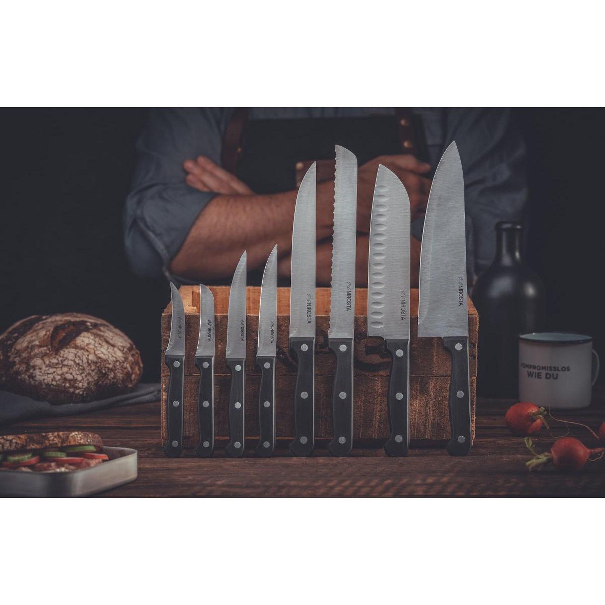 Voir la diapositive 5 : NIROSTA Lot de 4 couteaux à steak nirosta mega 21 cm