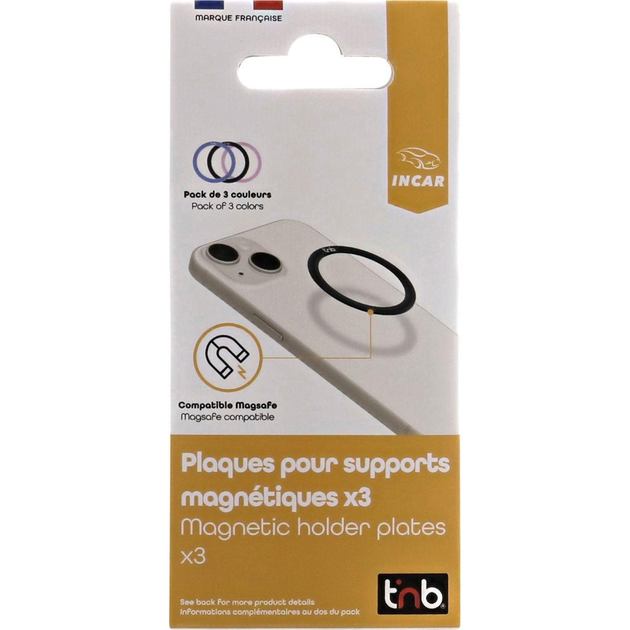 Voir la diapositive 4 : TNB Patch magnétique adhésives Magsafe x3 - bleu/noir/rose