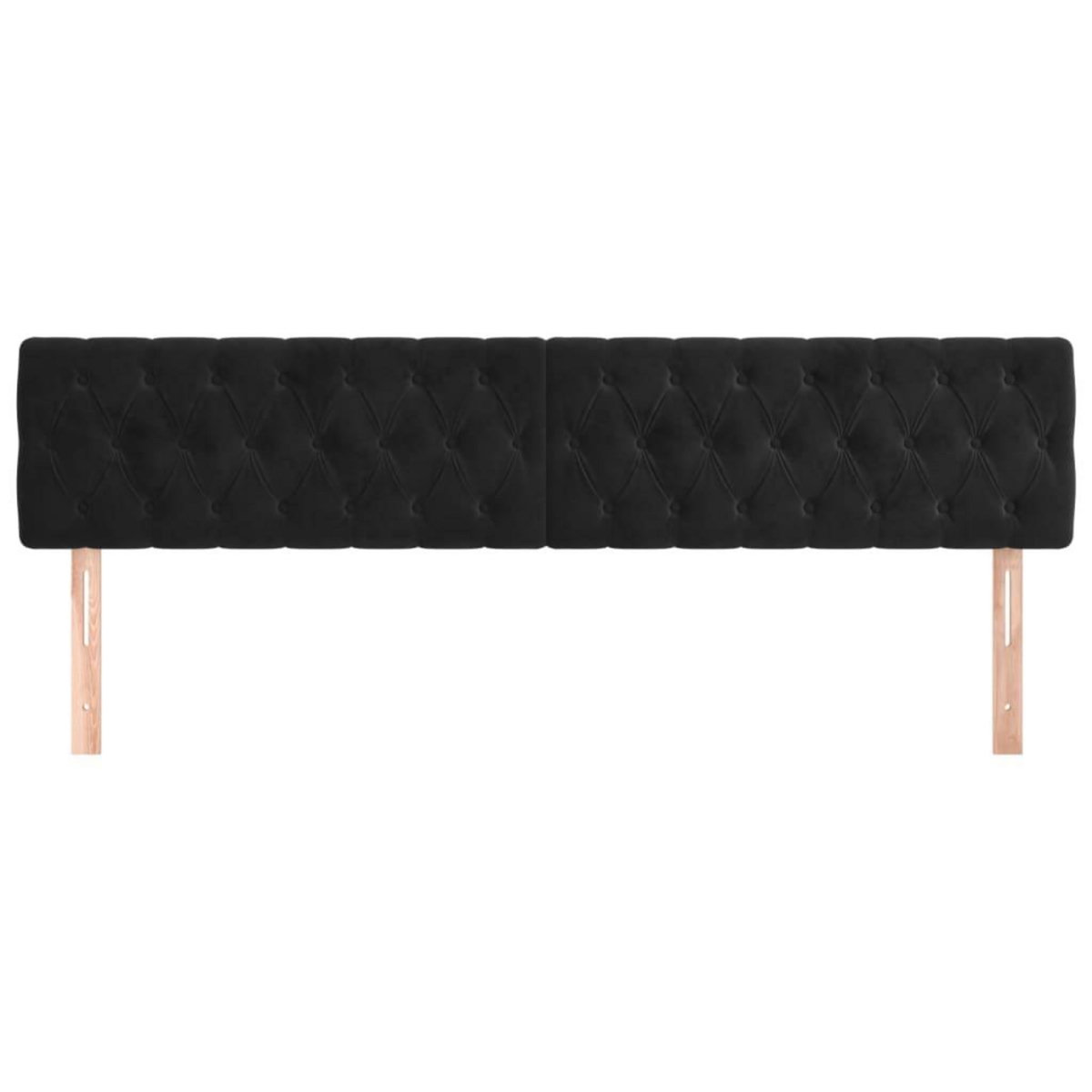 VIDAXL Tetes de lit 2 pcs Noir 100x7x78/88 cm Velours