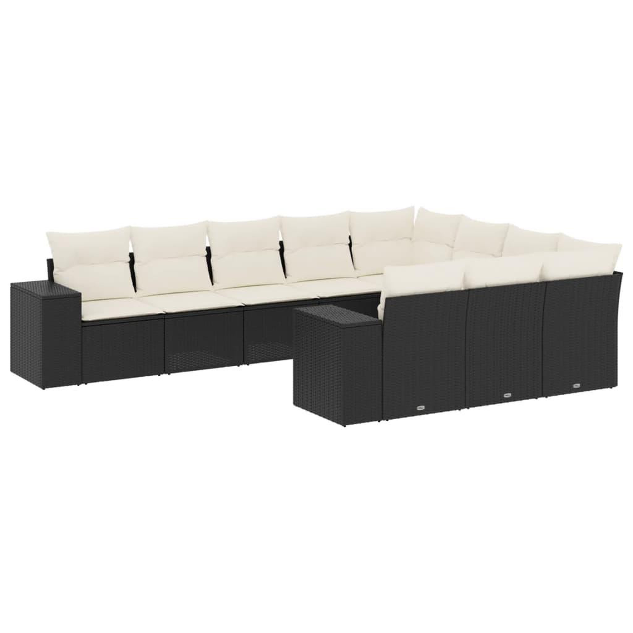 Voir la diapositive 2 : VIDAXL Salon de jardin 10 pcs avec coussins noir resine tressee