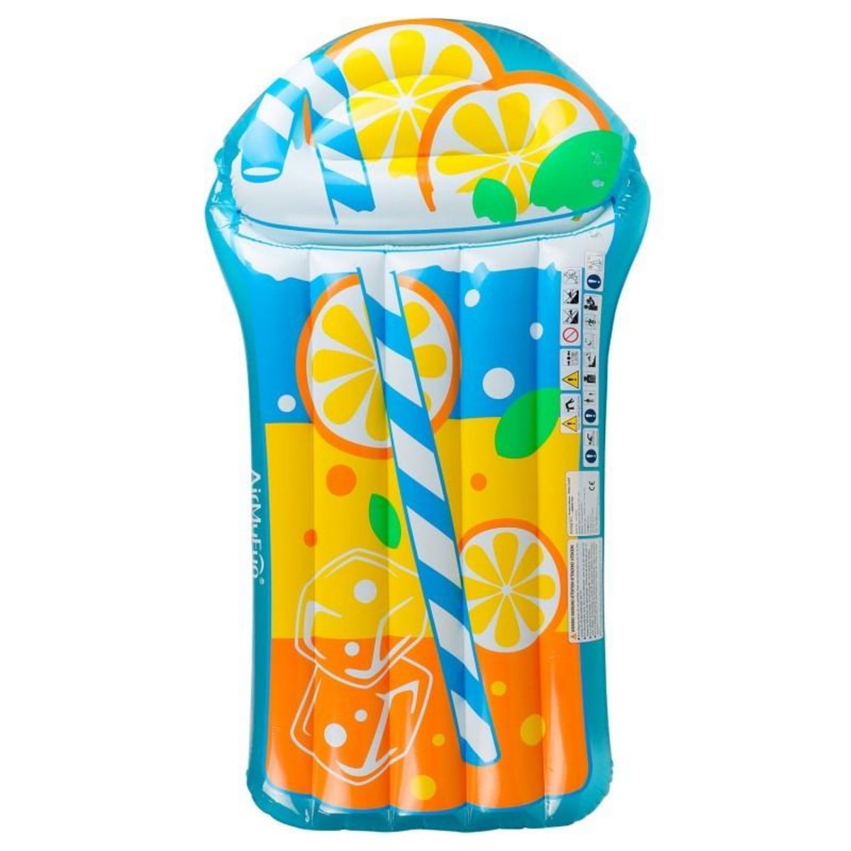 AIRMYFUN Matelas Gonflable d'Eau Géant, Ultra Confort, pour Piscine & Plage - Thé Citron 185 x 100 cm