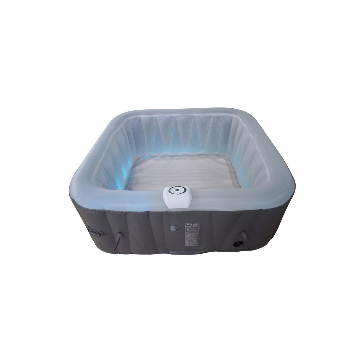 SUNSPA Spa gonflable 6 places carré - Sunspa - Bandeau LED inclus - Dimensions : 185 x 185 cm