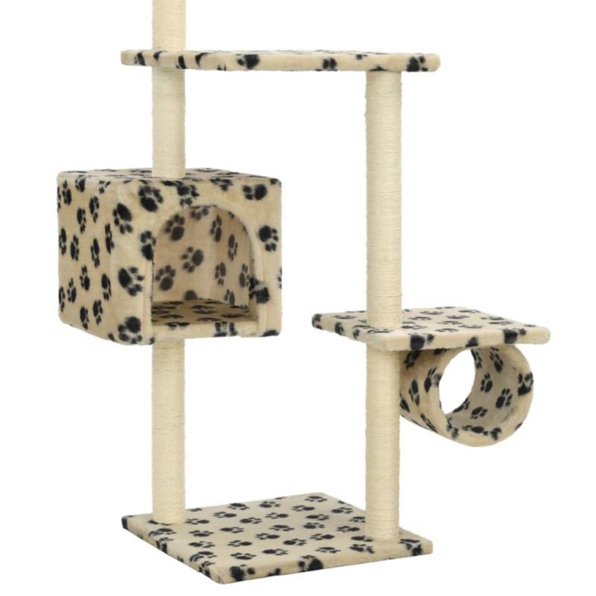 VIDAXL Arbre a chat avec griffoirs en sisal 260 cm Beige Motif pattes