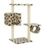 Voir la diapositive 6 : VIDAXL Arbre a chat avec griffoirs en sisal 260 cm Beige Motif pattes