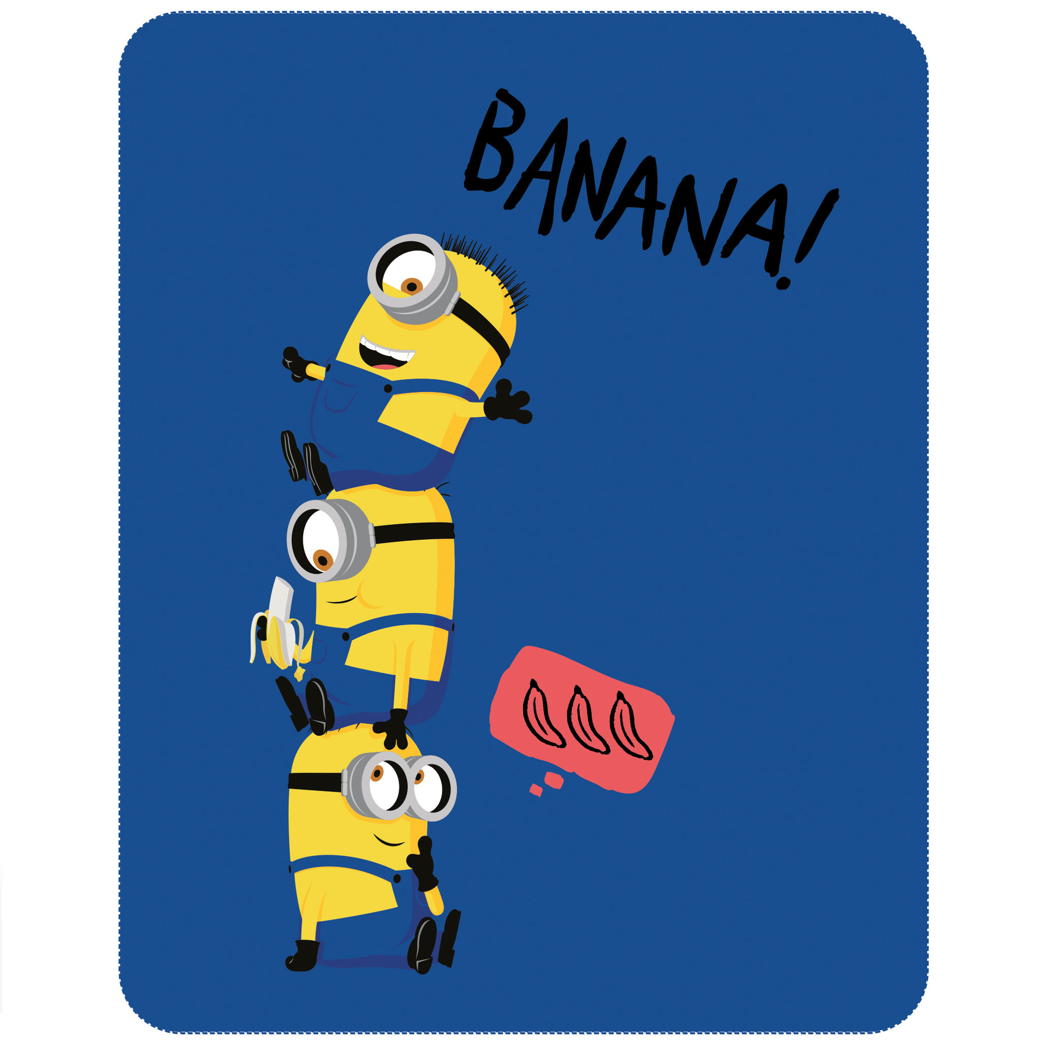 LES MINIONS Plaid enfant fantaisie forme rectangle LES MINIONS BANANA