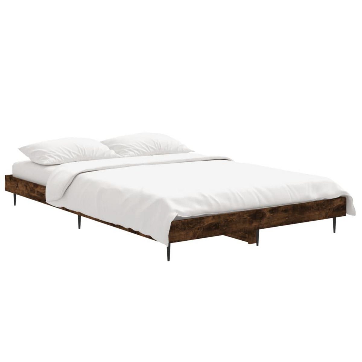 VIDAXL Cadre de lit sans matelas chene fume 120x190 cm bois ingenierie