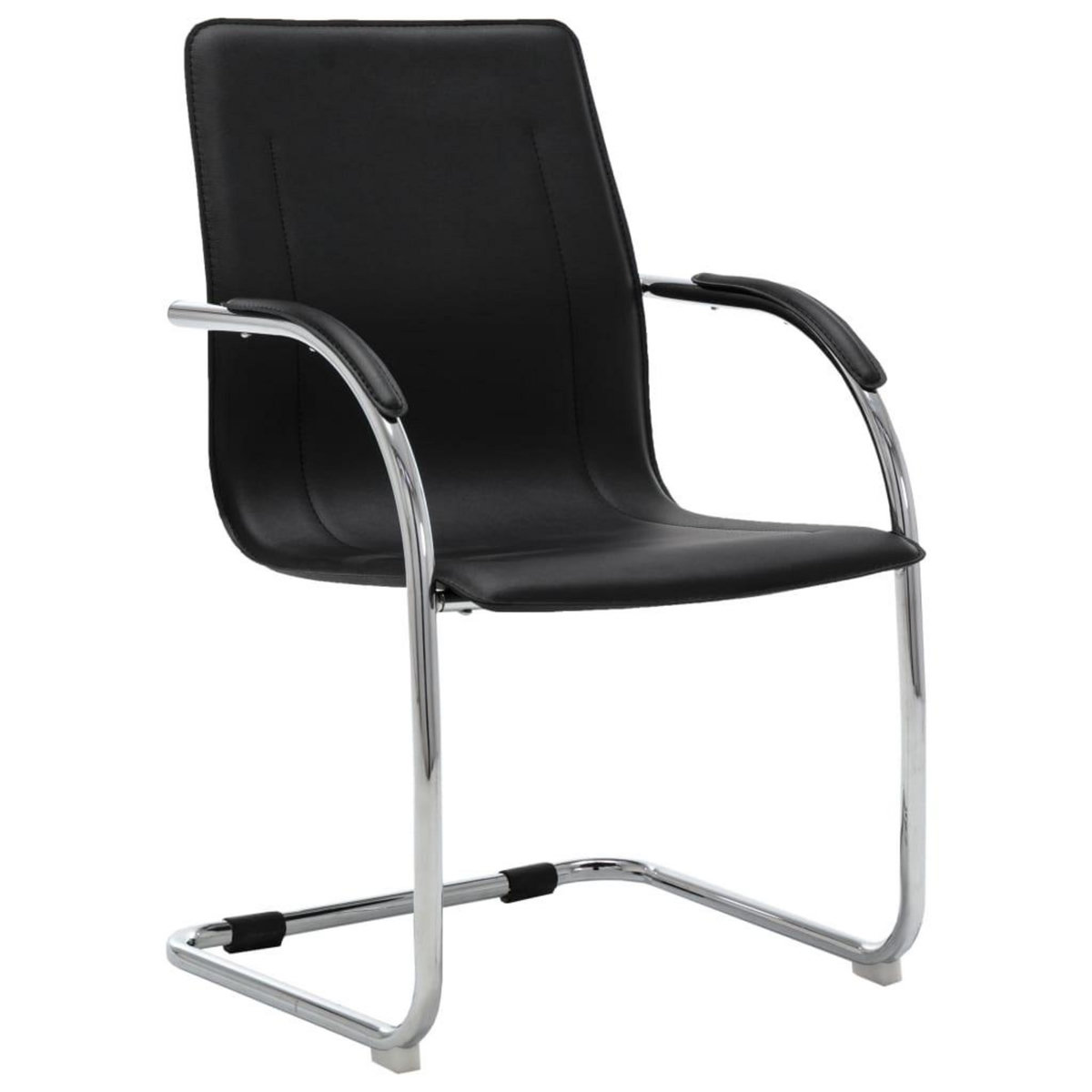 VIDAXL Chaise de bureau cantilever Noir Similicuir