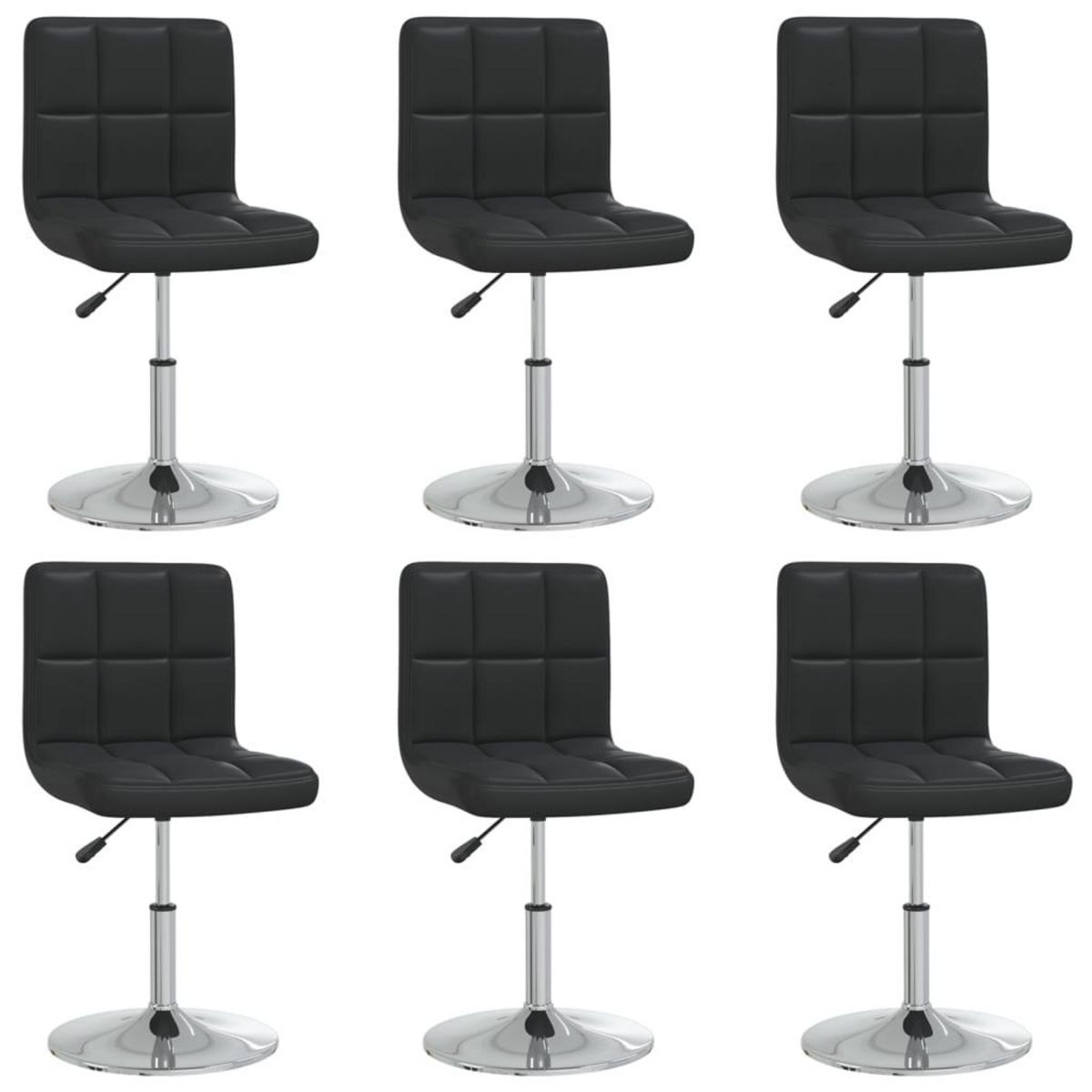 VIDAXL Chaises a manger lot de 6 noir similicuir