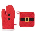 ATMOSPHERA Gant et manique Père Noël rouge coton