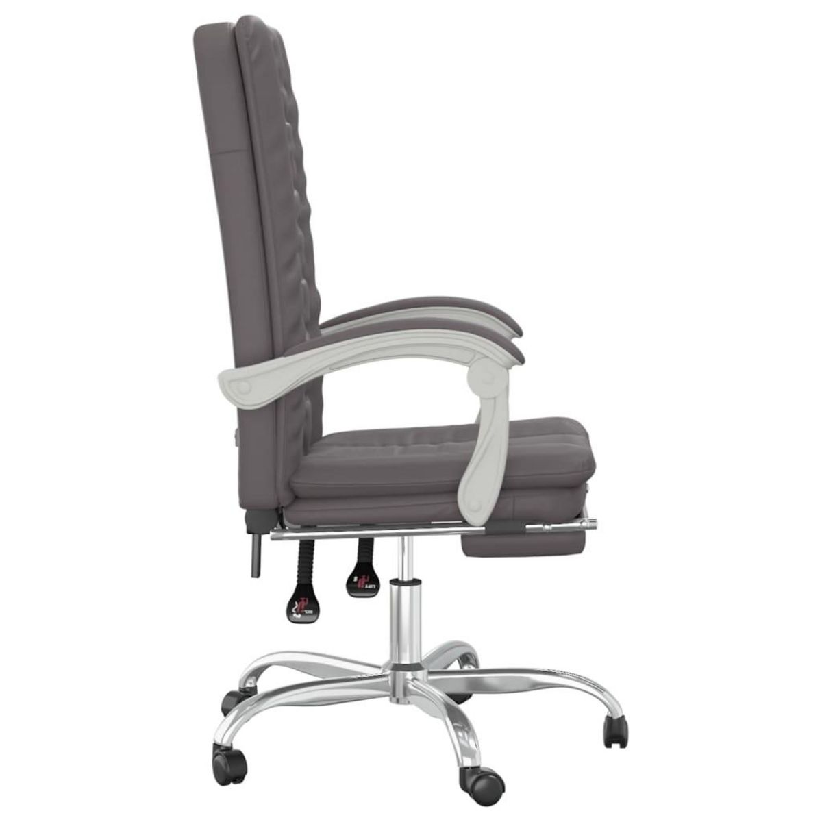 VIDAXL Fauteuil inclinable de bureau Gris Similicuir