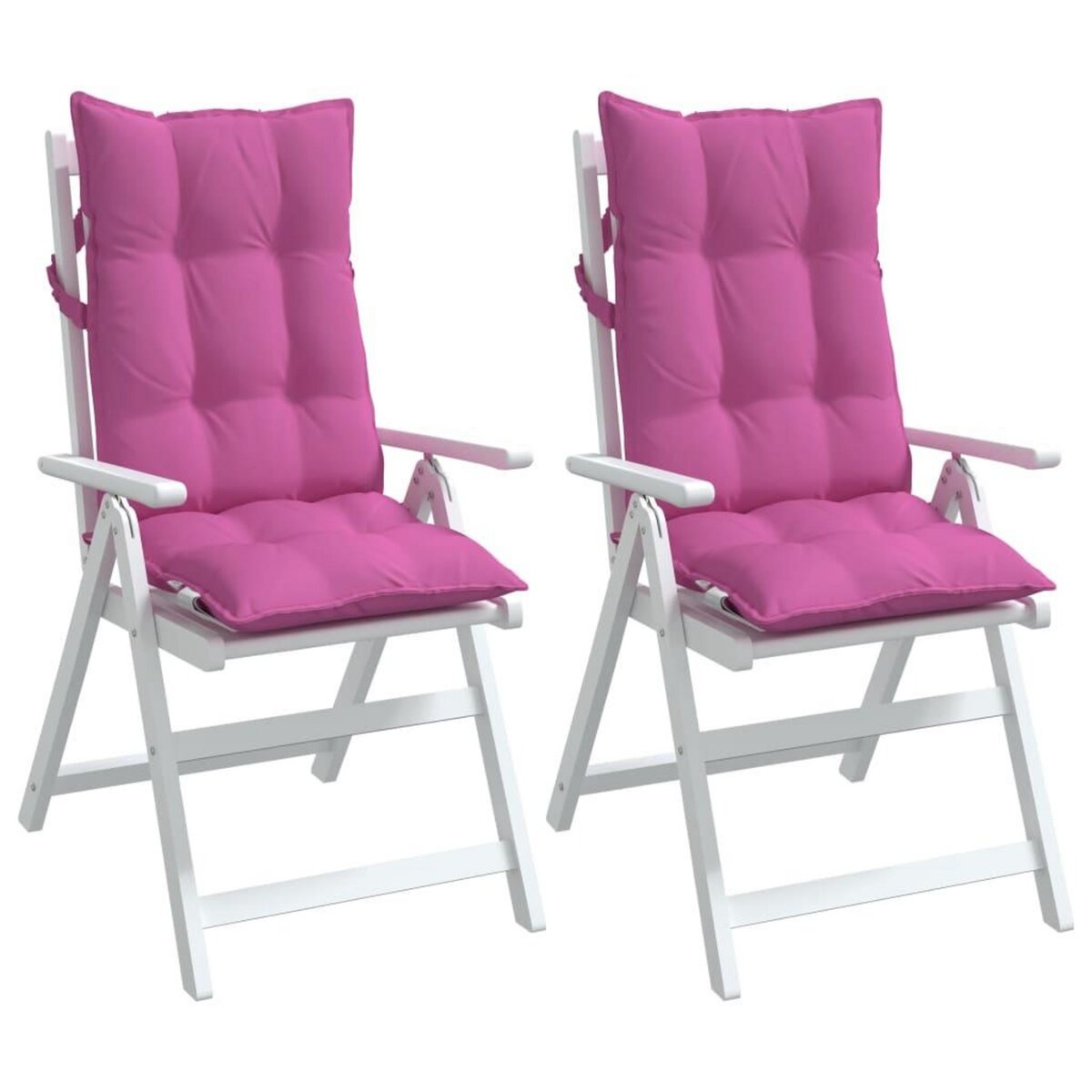 VIDAXL Coussins de chaise a dossier haut lot de 2 rose tissu oxford