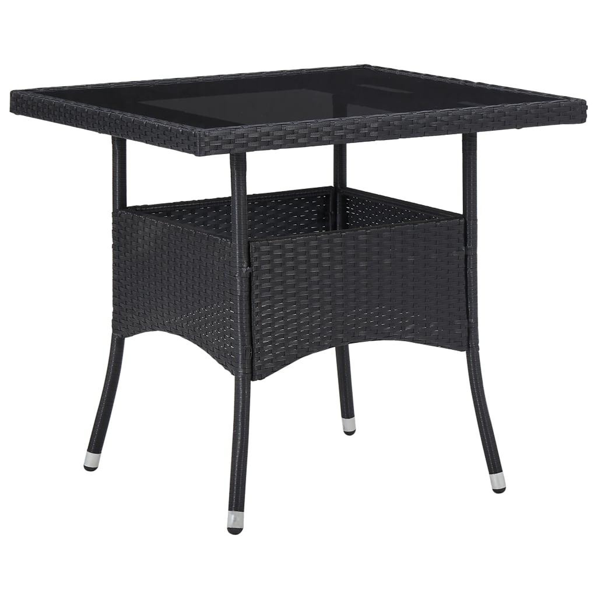 Voir la diapositive 2 : VIDAXL Ensemble a manger de jardin 5 pcs Noir Resine tressee et verre