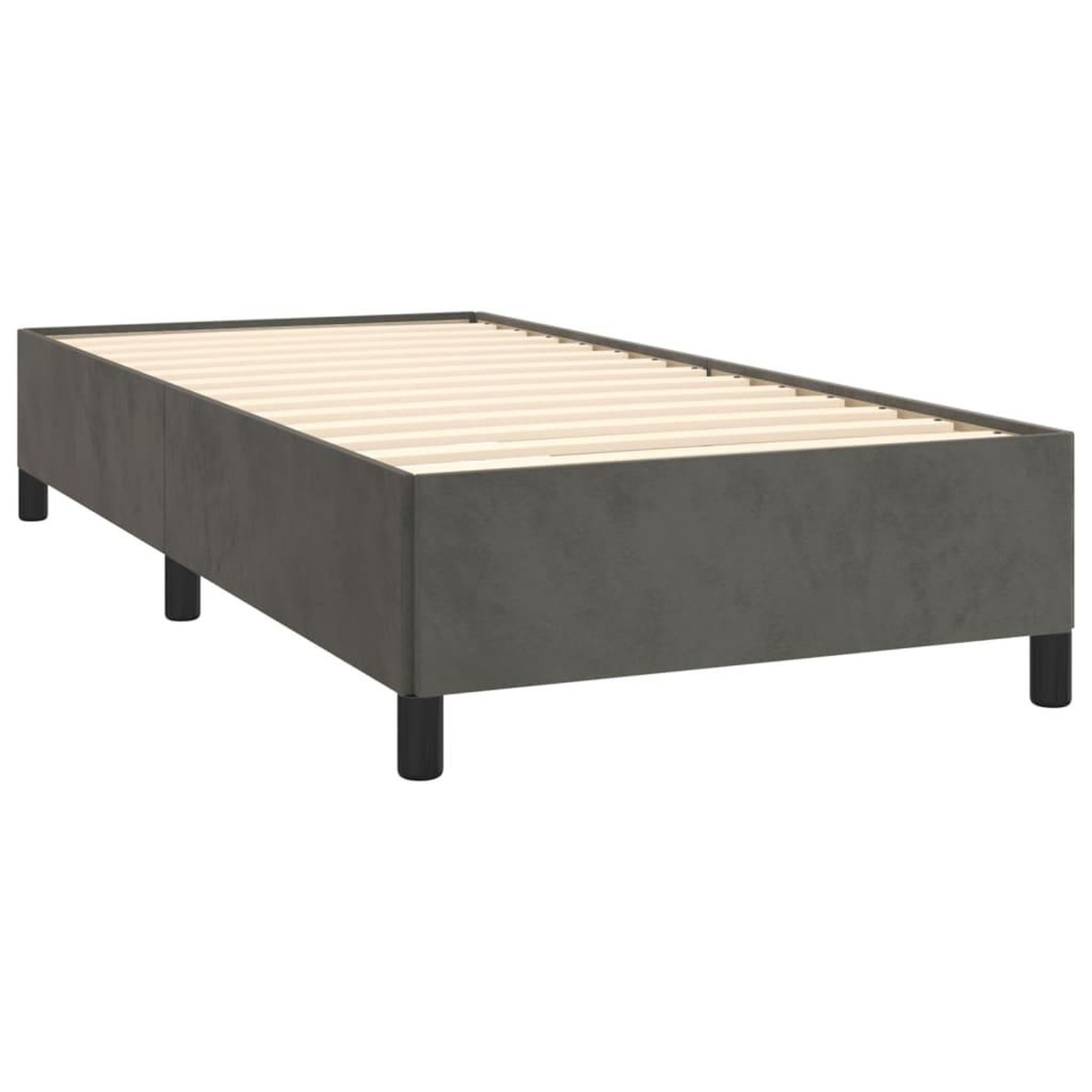 Voir la diapositive 4 : VIDAXL Cadre de lit sans matelas gris fonce 90x200 cm velours
