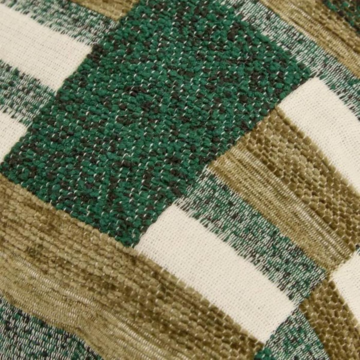 ATMOSPHERA Coussin Déco en Jacquard Chenillé  Calix  30x50cm Kaki