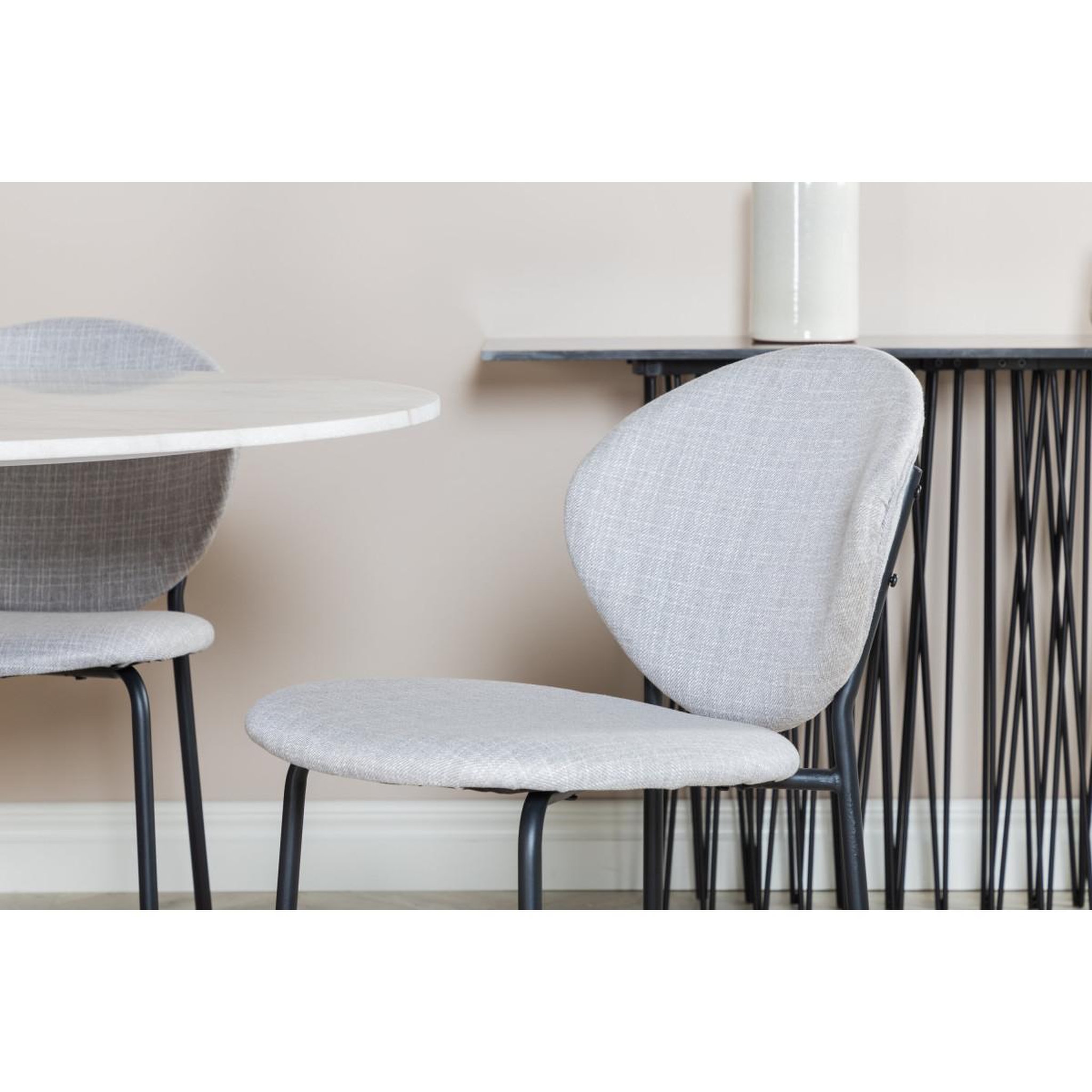 Voir la diapositive 5 : Paris Prix Ensemble table à manger & 4 chaises  estelle i & vault  106cm blanc & gris
