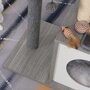 PAWHUT Arbre à chats design contemporain griffoir grattoir sisal naturel centre d'activités niche plateforme jeu boule suspendue gris