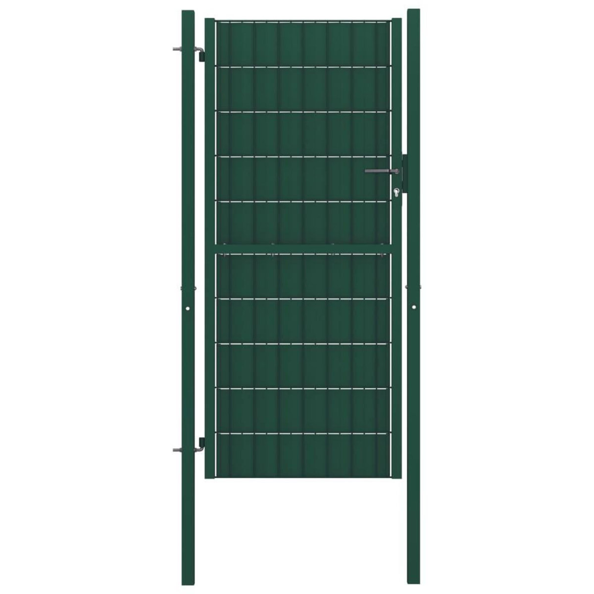 VIDAXL Portail de cloture PVC et acier 100x204 cm Vert