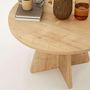 Voir la diapositive 3 : TOILINUX Table basse ronde Valence en bois - Beige