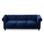 Voir la diapositive 3 : Paris Prix Canapé 3 Places Velours  Chesterfield  209cm Bleu