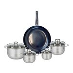 ELO Ensemble de 1 Poêle de cuisson 32 cm et 4 faitouts 12, 14, 16 et 20 cm Elo Prima Brillant