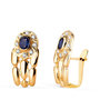 Voir la diapositive 1 : L'ATELIER D'AZUR Boucles d'Oreilles Or 18 Carats 750 Jaune Saphirs et Zirconiums - Collection Panthère