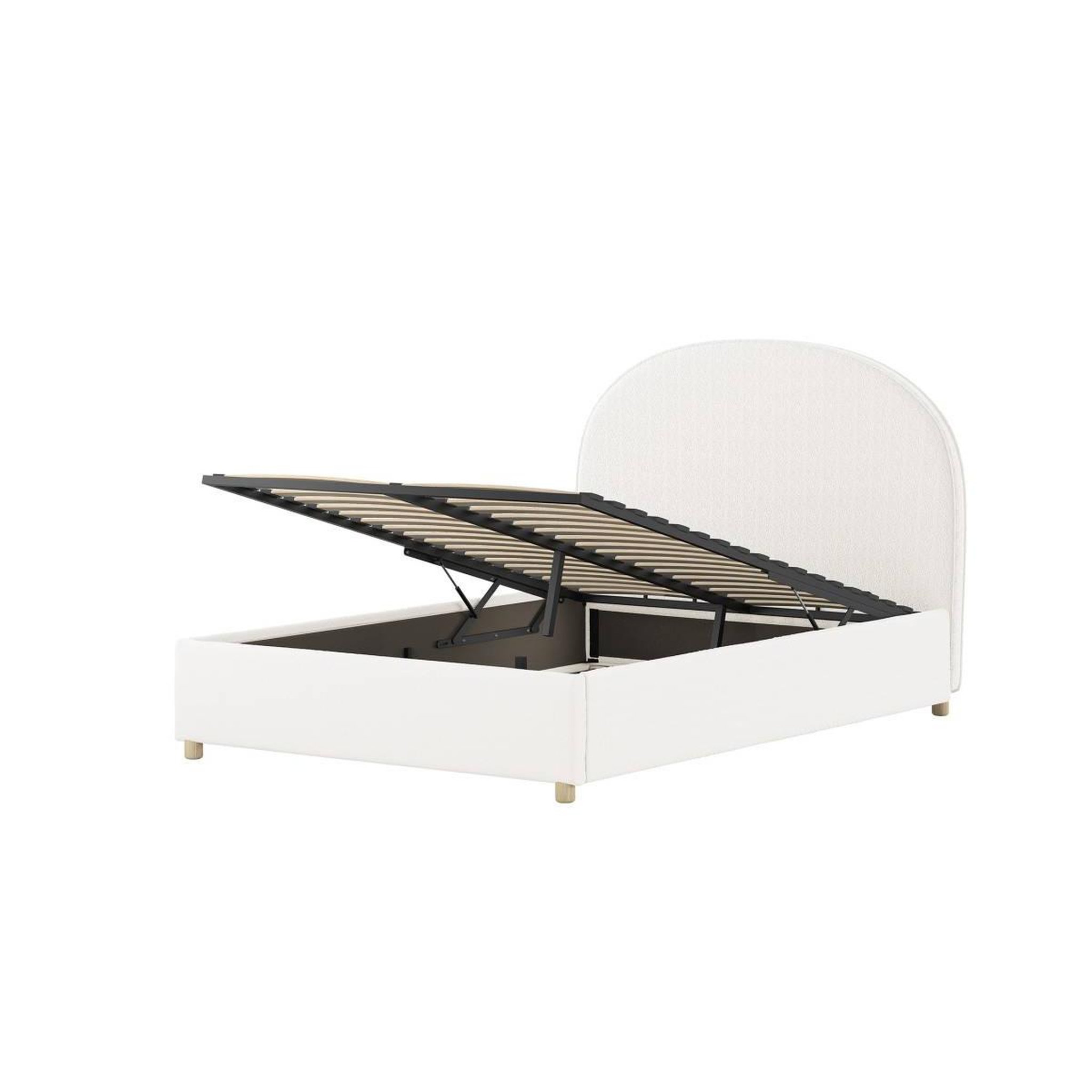Voir la diapositive 2 : Paris Prix Lit coffre adulte  moon  140x200cm blanc