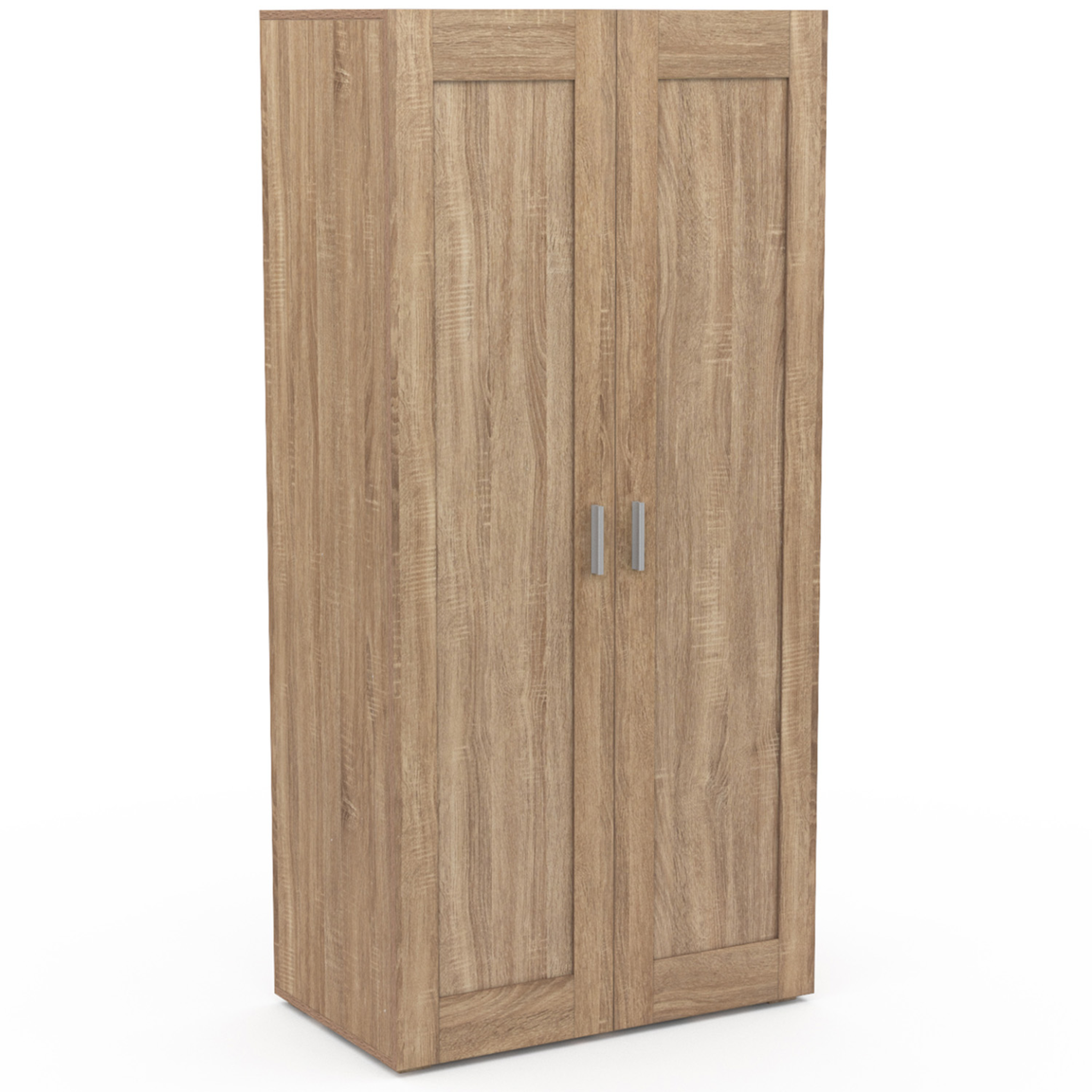 ID MARKET Armoire 2 portes vito hêtre penderie 80 cm avec étagères rangement maxi capacité