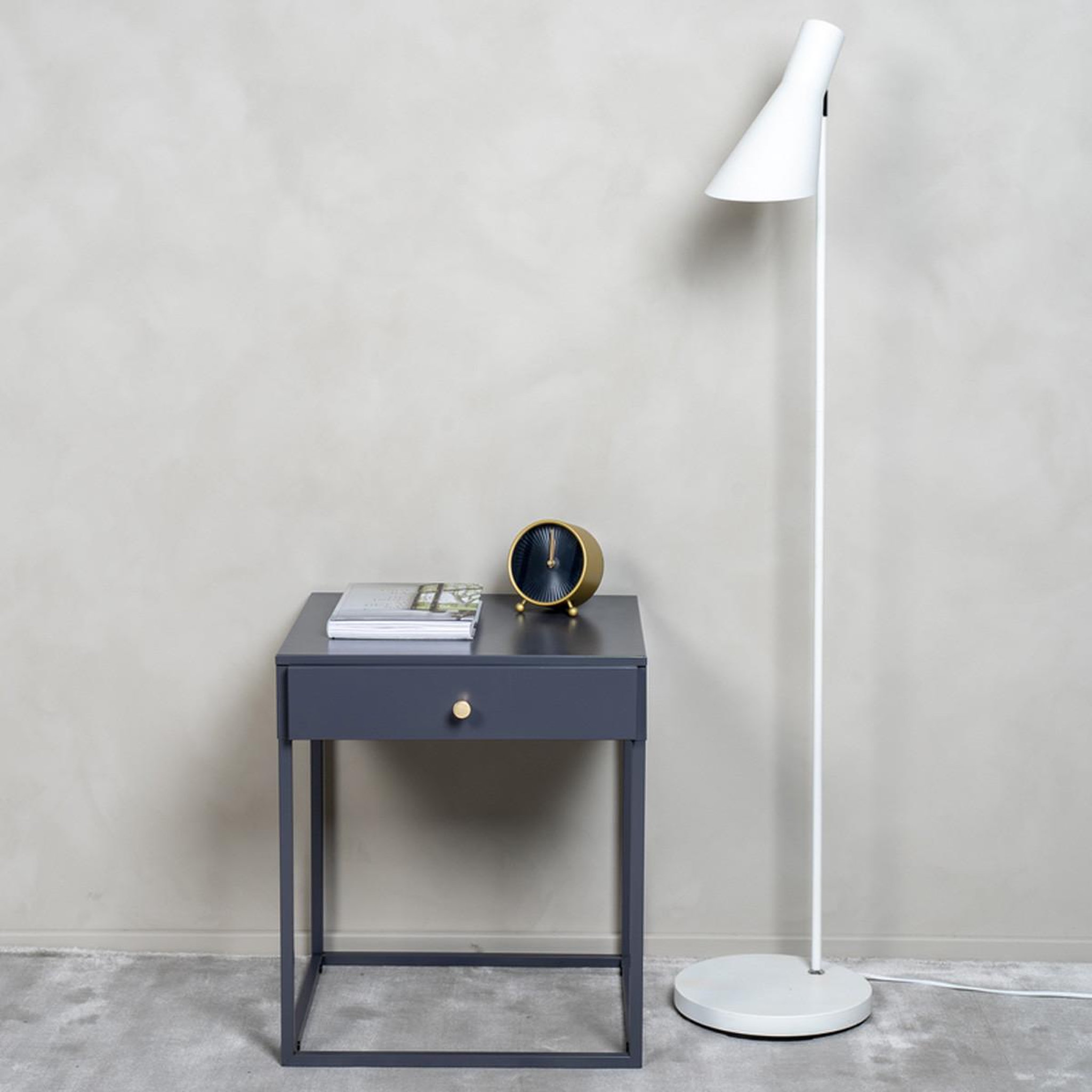 Voir la diapositive 3 : Paris Prix Table de chevet 1 tiroir  bakal  50cm gris