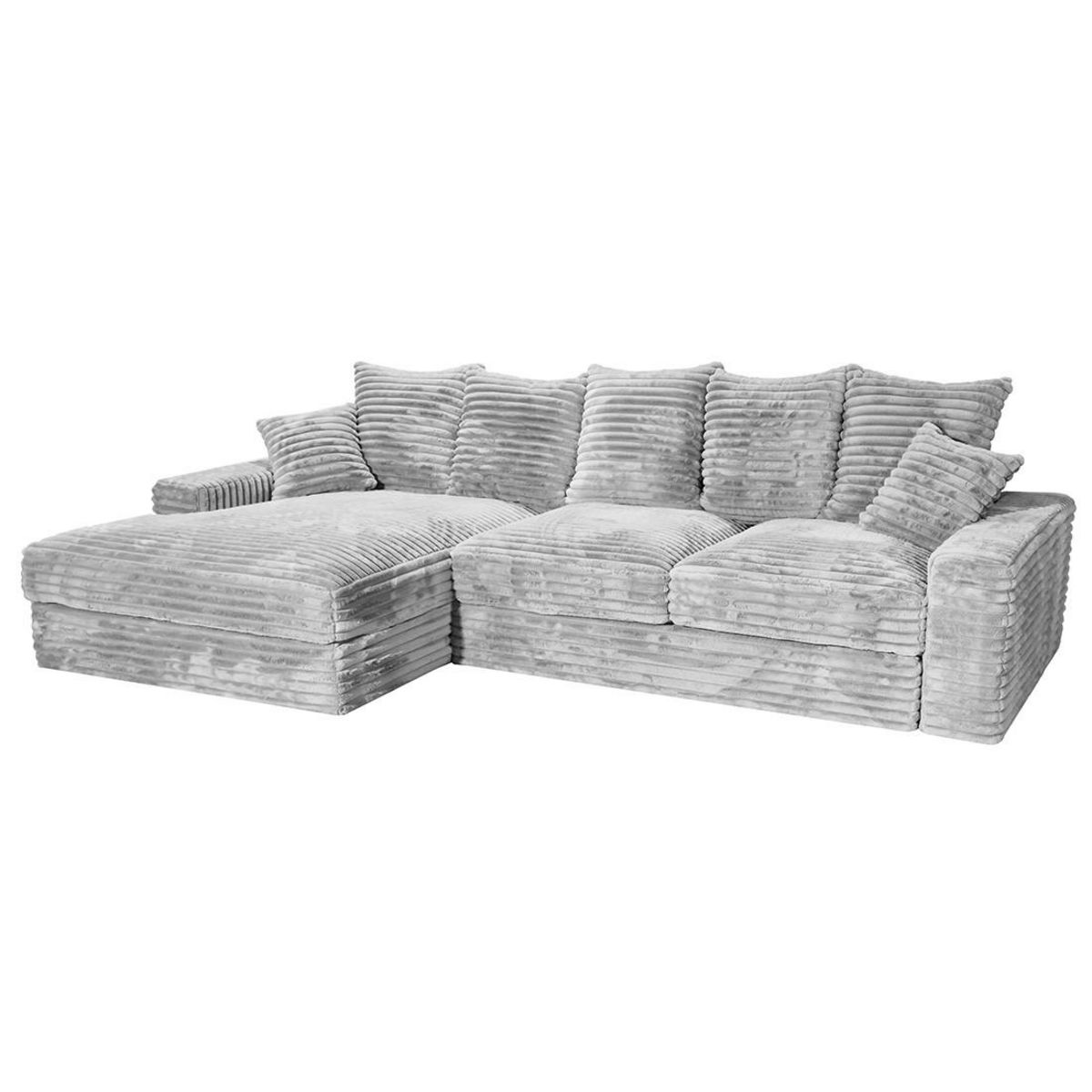 LISA DESIGN Andy - canapé d'angle gauche 5 places en fausse fourrure côtelée