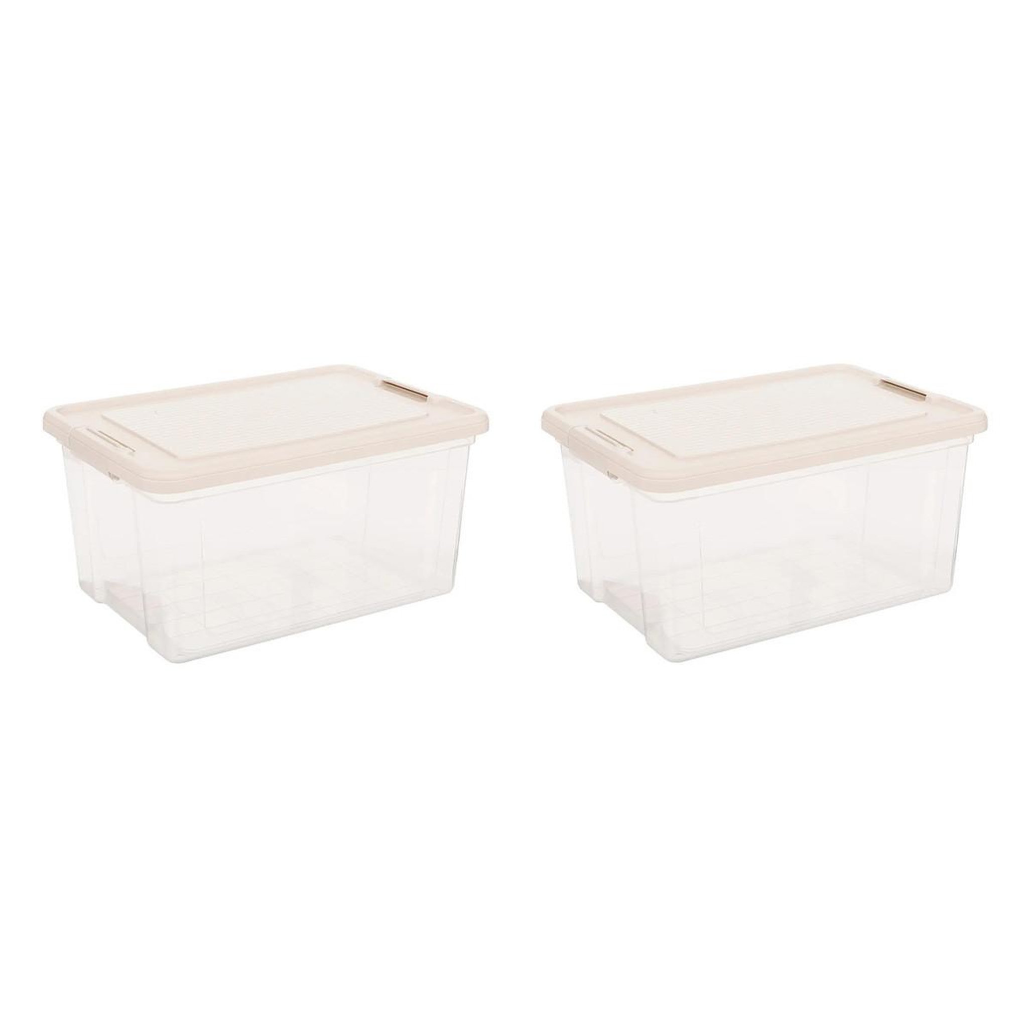 FIVE Lot de 2 boîtes de rangement  tide'n  30l transparent