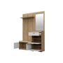 BEST MOBILIER Thea - meuble d'entrée - bois et blanc - 135 cm - style scandinave -