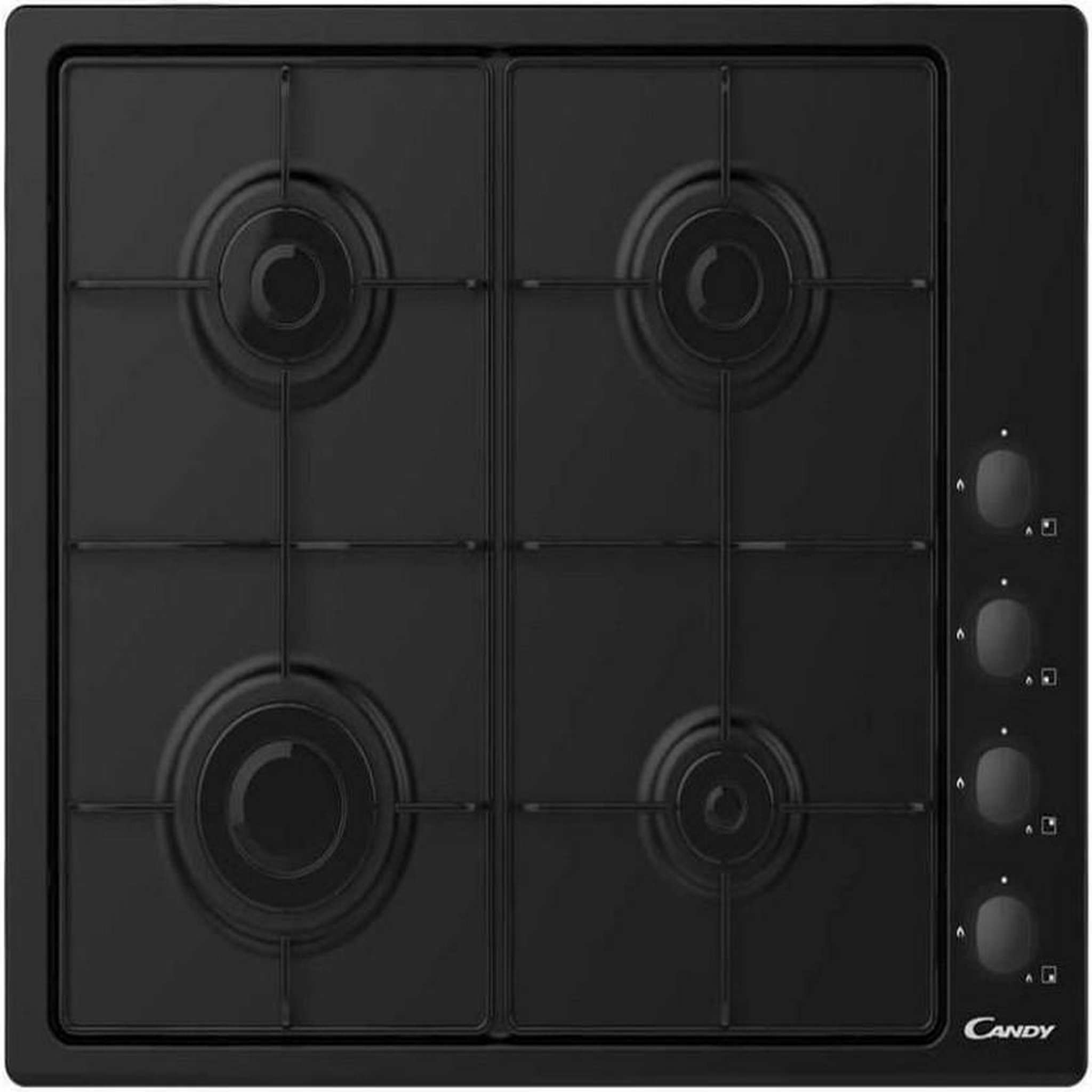 Candy Table de cuisson gaz 60cm 4 feux noir - CHW6LBB