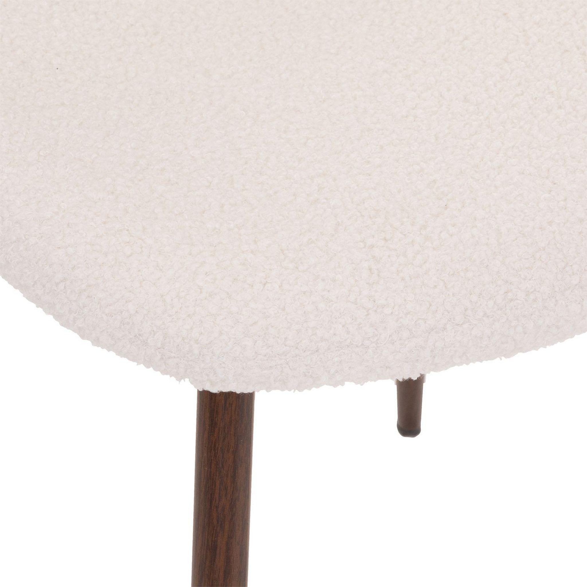 Voir la diapositive 3 : TOILINUX Lot de 4 chaises confortables en polyester effet bouclette et pieds en fer roka - blanc