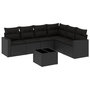 Voir la diapositive 2 : VIDAXL Salon de jardin 7 pcs avec coussins noir resine tressee