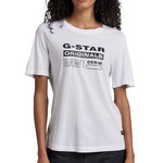 G-Star Raw T shirt  Femme G  tar Raw Originals Label. Coloris disponibles : Blanc