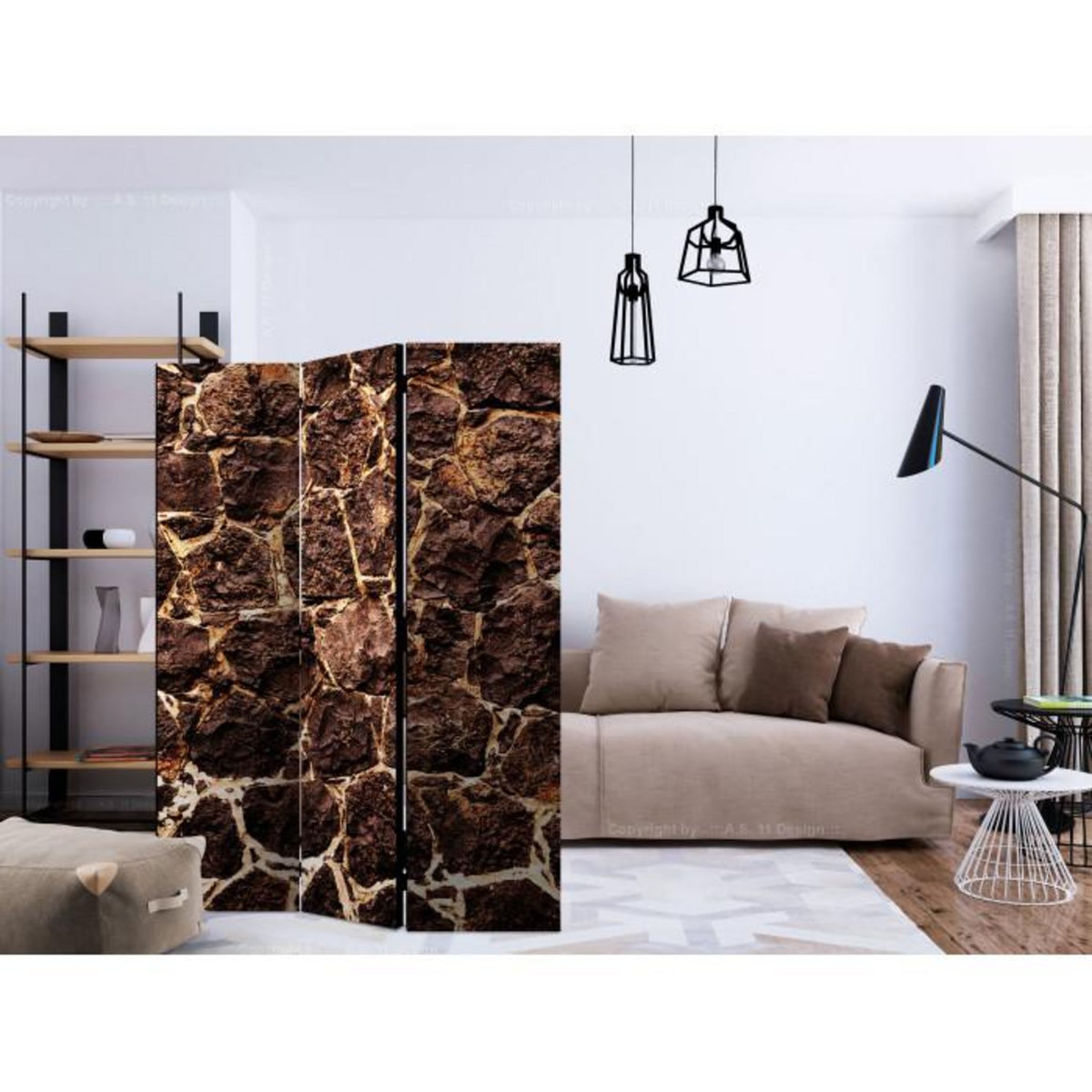 Paris Prix Paravent 3 Volets  Brown Cave  135x172cm