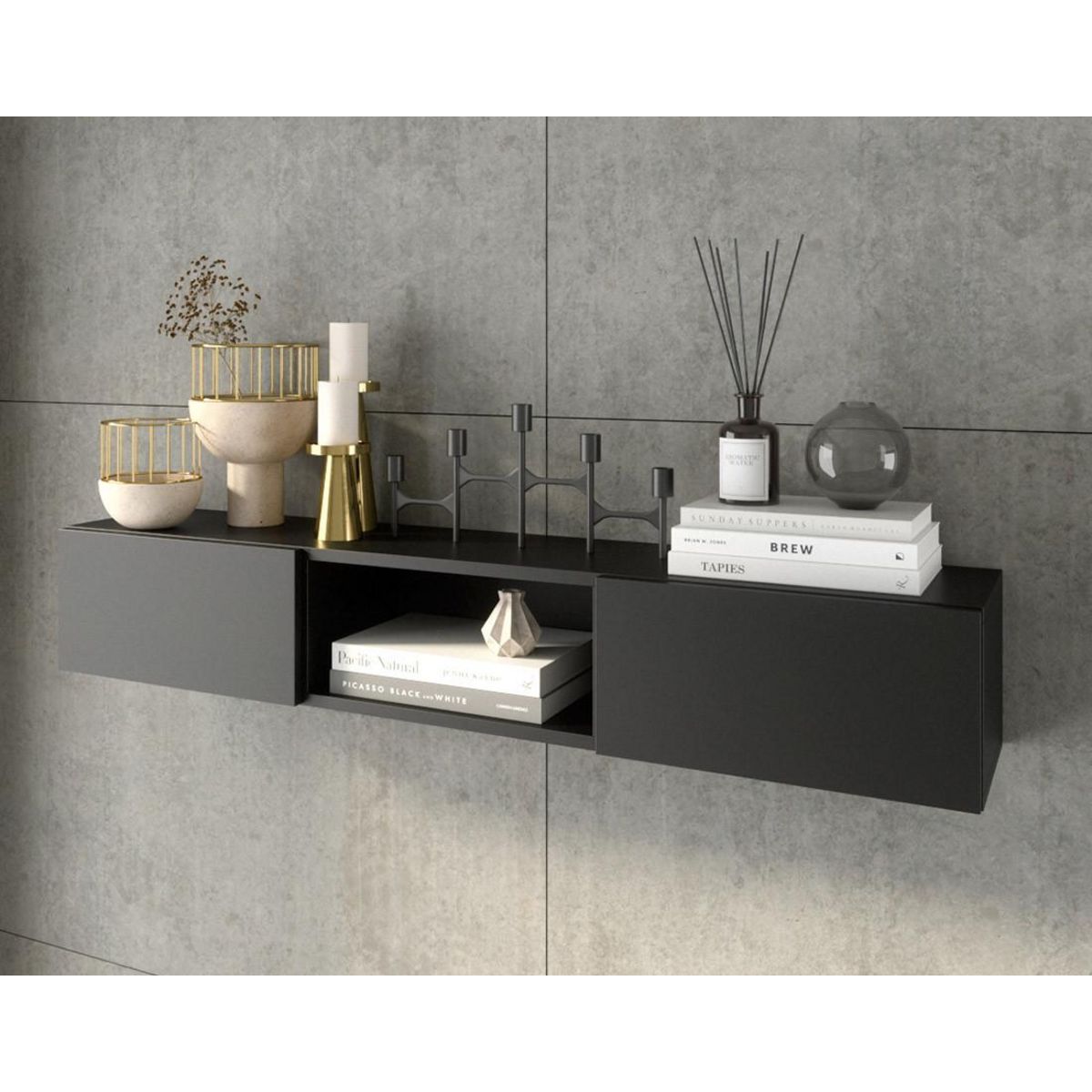 BEST MOBILIER Felicia - étagère suspendue - 120 cm